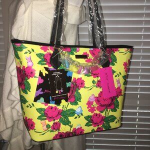Large Betsey Johnson Yellow Peeps Easter Tote Bag  NWT
